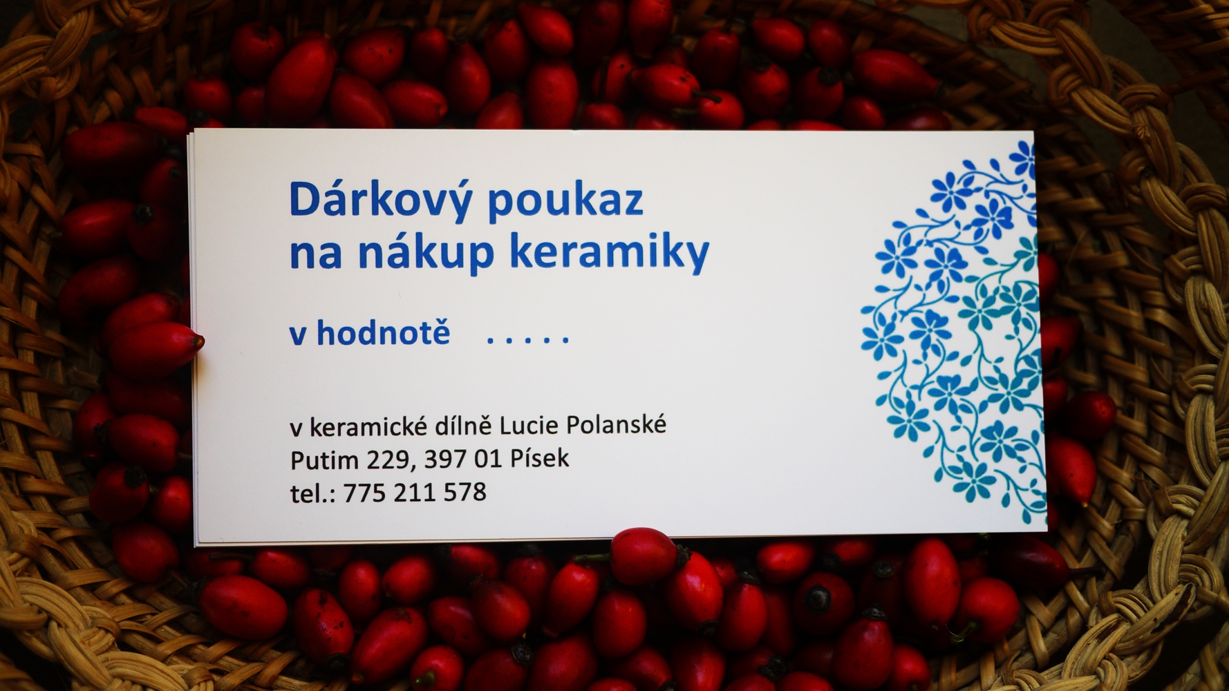 Dárkový poukaz na nákup keramiky v hodnotě 2000,-